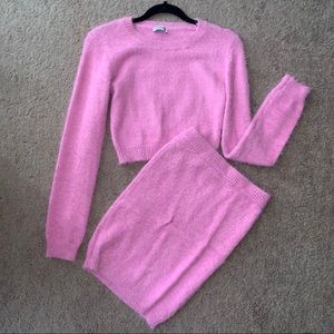 Fashion Nova Fuzzy Skirt Set